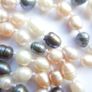 Vintage very long Necklace of Real Pearls Freshwater Pearls  Multicolor length 45" Image 8