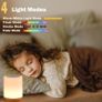 LED Night Light Touch Lamp Bedside Table Lamp for Kids Bedroom Rechargeable Dimmable Warm White Light + RGB Color Changing Image 3