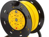 Extension Lead 30m Heavy Duty Cable Reel, 4 Socket Cord Reel UK Plug Socket with Thermal Cut-Out Protection 13A Fused Plug