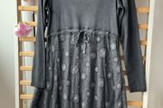 dress Bnwot grey long sleeve midi dress with contrast fabric base size European 36