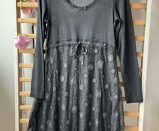 dress Bnwot grey long sleeve midi dress with contrast fabric base size European 36