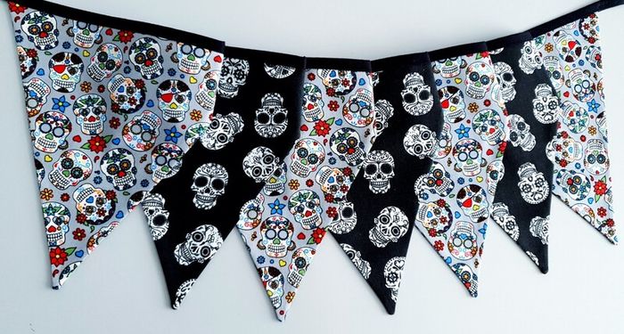 Beautiful Sugar Skulls Bunting/ Day of the Dead Bunting