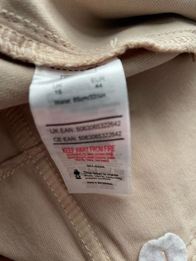 F&F jeans slim cream super soft cream mid rise size 16 - new