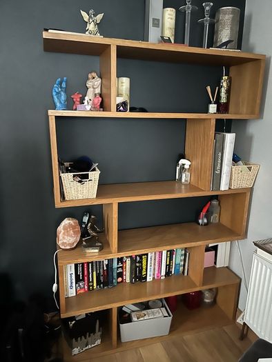 Oak shelving unit
