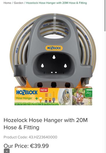 20m Garden Hose and HozeLock hanges + quick connectors