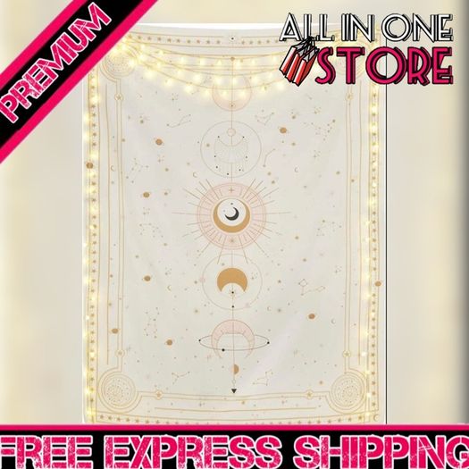 Moon Star Tapestry, Tarot Card Constellation Wall Hanging Wall Art Tapestries Home Decoration for Bedroom Living Room (MULTIPLE SIZES)