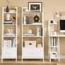Modern Ladder Style Shelf Bookcase White Image 5