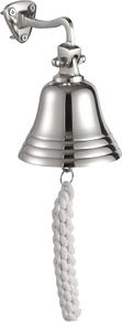 Last Orders Bell Chrome Wall Mounted Nautical Themed Ship Marine Boat School Dinner Santa Reception Hanging Doorbell Home Bar Pub Decor Silver Vintage Marigolds Christmas - 4 Inch