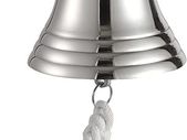 Last Orders Bell Chrome Wall Mounted Nautical Themed Ship Marine Boat School Dinner Santa Reception Hanging Doorbell Home Bar Pub Decor Silver Vintage Marigolds Christmas - 4 Inch