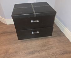2 leather bedside lockers