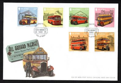 2015 Isle of Man Manx Buses (2nd Series) Commemorative Stamps First Day Cover (FDC)