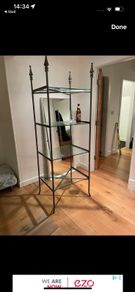 Wrought Iron and Glass Shelving