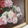Floral still life oil painting in wooden frame Image 4