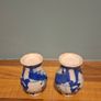 Chinese Miniature Vase Pair 19th Century Blue White Porcelain Image 5