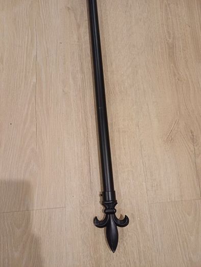 Black Metal Curtain Pole & Tiebacks