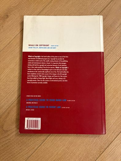 Whale on Copyright, 4th edition, Jeremy Phillips, Robin Durie, and Ian Karet, Sweet and Maxwell, 1993, softcover