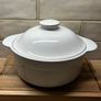 White Ceramic Lidded Casserole Dish Image 2