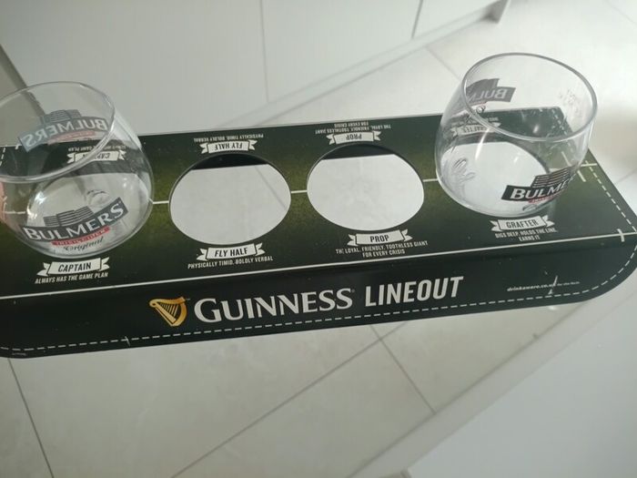 Man cave home bar Rugby pint carrier