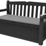 Keter Eden Bench 265L Outdoor 60% recycled Garden Furniture Storage Box Graphite & Light Grey | Fade Free | All Weather Resistant | Safe and Secure | Zero Maintenance | 2 year Warranty Image 4