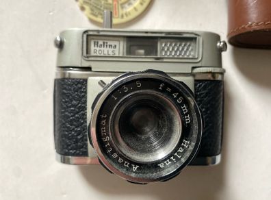 film camera Halina ROLLS viewfinder camera working