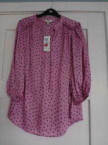 Pink dotty top from M&S, size 18, new with tag