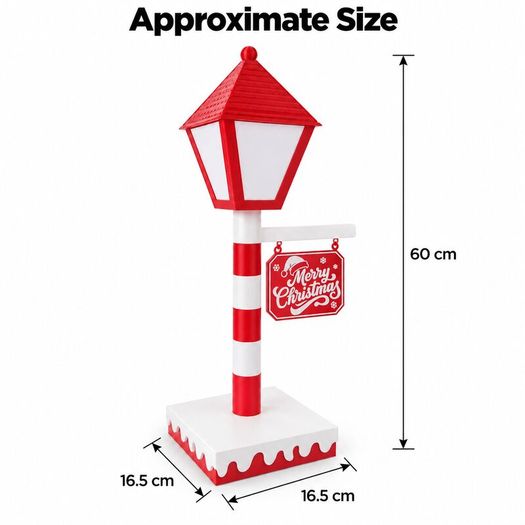 Personalised Christmas Street Lamp with LED Light, 60 cm 3D
