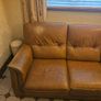 Wade Additions Genuine Leather 3 Seater Sofa Tan Brown Image 2