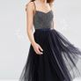 Needle & Thread Dark Blue Navy Sparkling Sequin Diamond Mesh Cami Strap Tulle Midi Dress 10UK/38EU Image 2