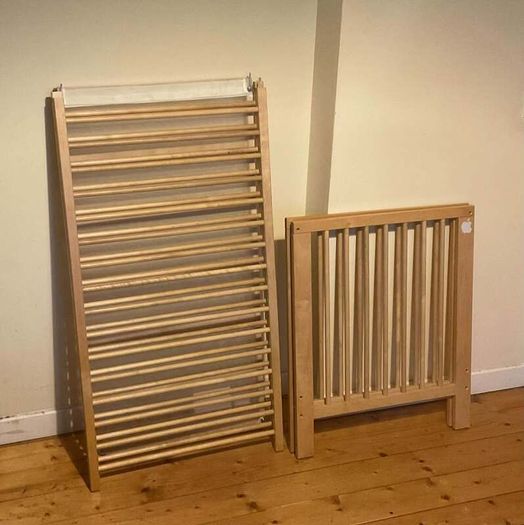 Large Wooden Baby Cot | Natural Wood Finish