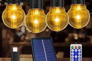 Festoon Lights, G50 Solar Garden Lights Outdoor Lights Mains Powered, 3200K Solar String Lights Waterproof with 30 Bulbs, 43.8Ft/13.5M (FREE SHIPPING)