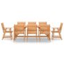 9 Piece Garden Dining Set Solid Acacia Wood Image 2