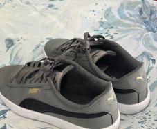 Puma Smash Nubuck Grey Trainers - Excellent Condition