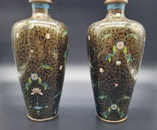 Two Antique Japanese Cloisonne Vase 19th Century Vases