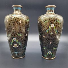 Two Antique Japanese Cloisonne Vase 19th Century Vases