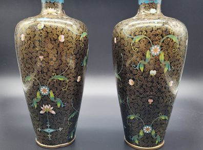 Two Antique Japanese Cloisonne Vase 19th Century Vases