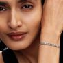Pandora Cuban Chain Hearts Bracelet Size 20cm New Image 4