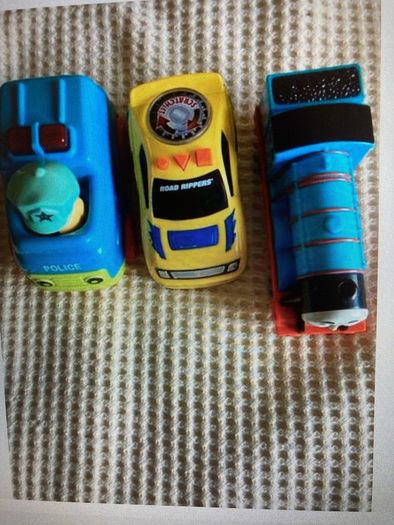 Three Vehicles/ Gordon Train / Police car / Road Ripper car