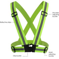 Running Reflective Vest, Adjustable High Visibility Reflective Safety Vest, Elastic Reflective Gear