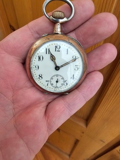 Antique Silver Swiss Made WW1 Era Military Pocket Watch
