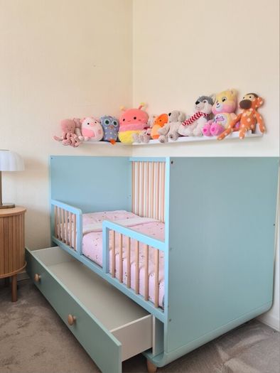 Pristine condition IKEA Myllra cot with large drawer