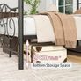 5ft King Canopy Bed Frame Platform, 150x200cm Kingsize Bed Frame with Vintage Headboard and Footboard, Heavy Duty Steel Slats and Support with Mattress Foundation,Black Image 4