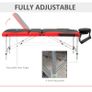 Foldable Portable Massage Table, Professional Spa Bed with Headrest, Adjustable Height, Aluminium Frame, Black and Red Image 4