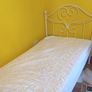 Metal single bed and new Harvey Norman mattress Image 2