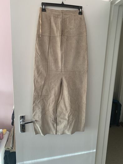 vintage suede maxi skirt