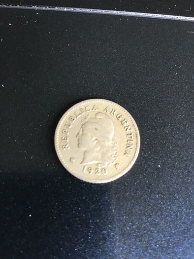 Old 1920 Argentina 10 Centavos coin
