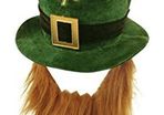 Green St Patrick's Day Novelty Fancy Dress Leprechaun Hat with Beard (FREE POSTAGE)