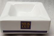 Silk Cut square ashtray ,collectors item, with smoking bans advertising bans on ashtrays for health reasons, price includes post to anywhere in Ireland thank you,,see pictures for condition ,take as is,litte pitting on glaze ,sold as is.