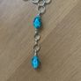 Crackle blue silver tone matching necklace and earrings set Image 2