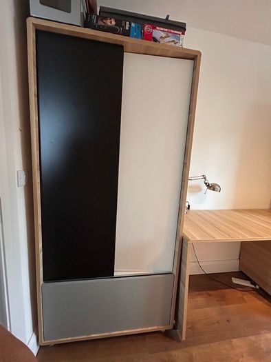 Wardrobe, bookshelf and desk