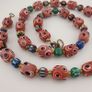 Antique Venetian Style Thousand Eyes & Chevron Glass Beads Necklace Image 3